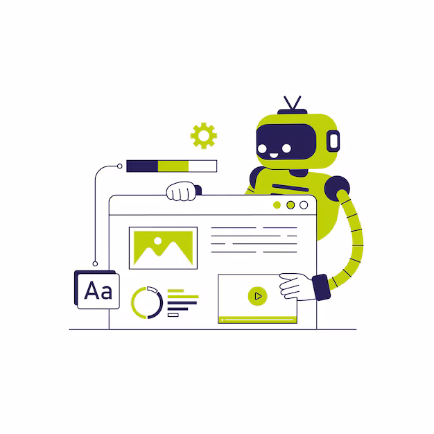 AI robot creating a web interface